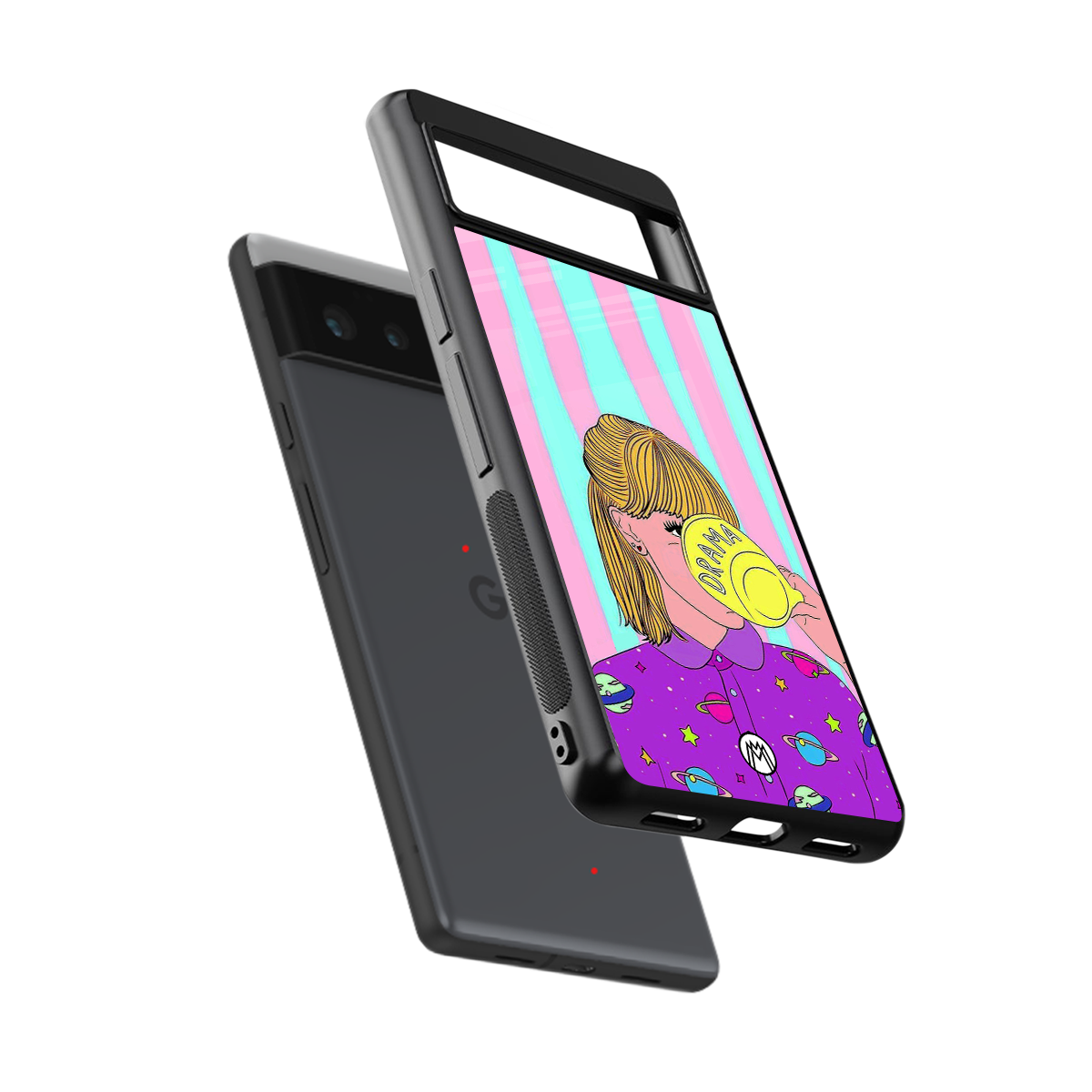 dramateacal girl back phone cover | glass case for google pixel 6