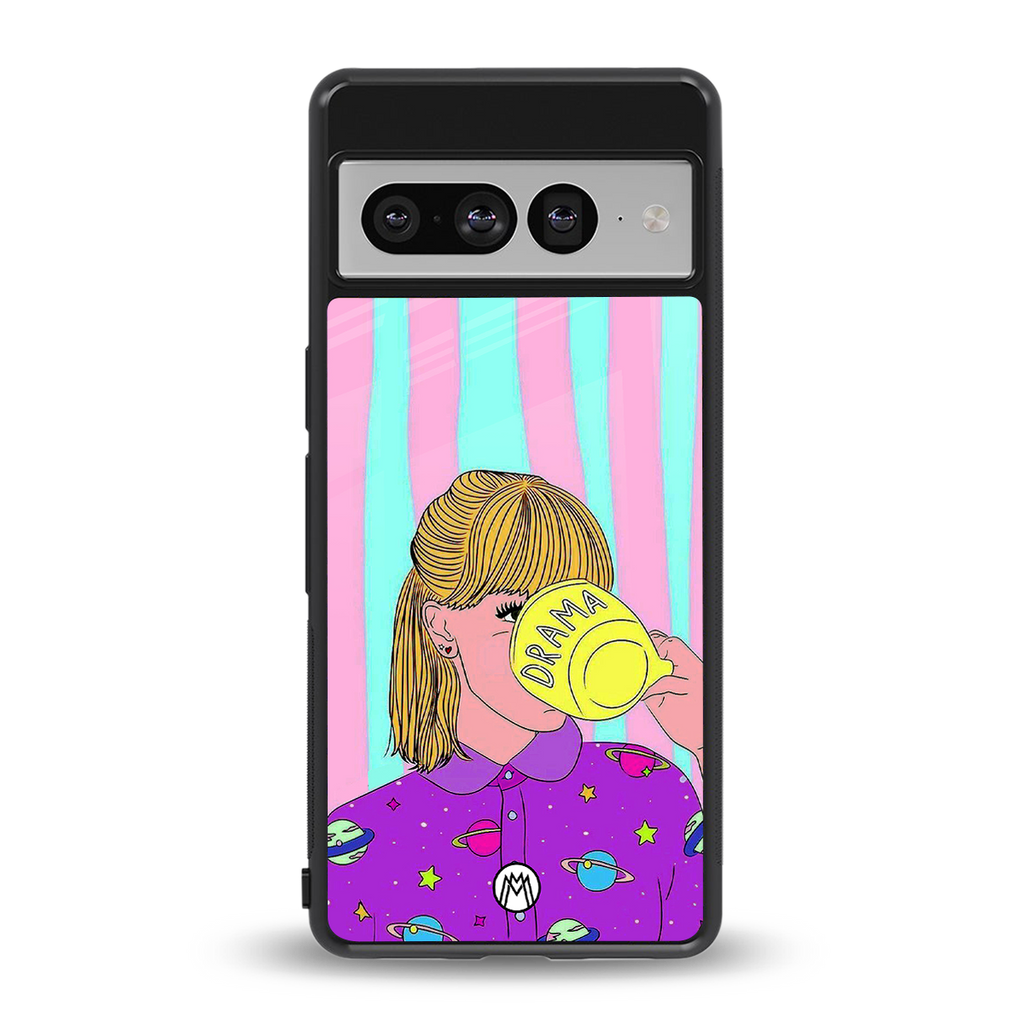 dramateacal girl back phone cover | glass case for google pixel 7 pro