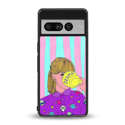 dramateacal girl back phone cover | glass case for google pixel 7 pro