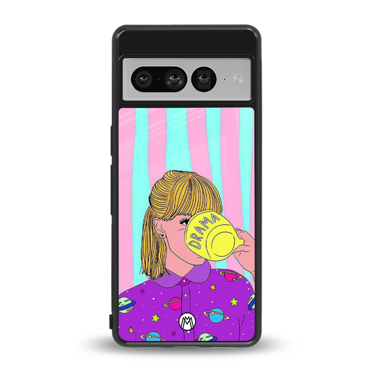 dramateacal girl back phone cover | glass case for google pixel 7 pro