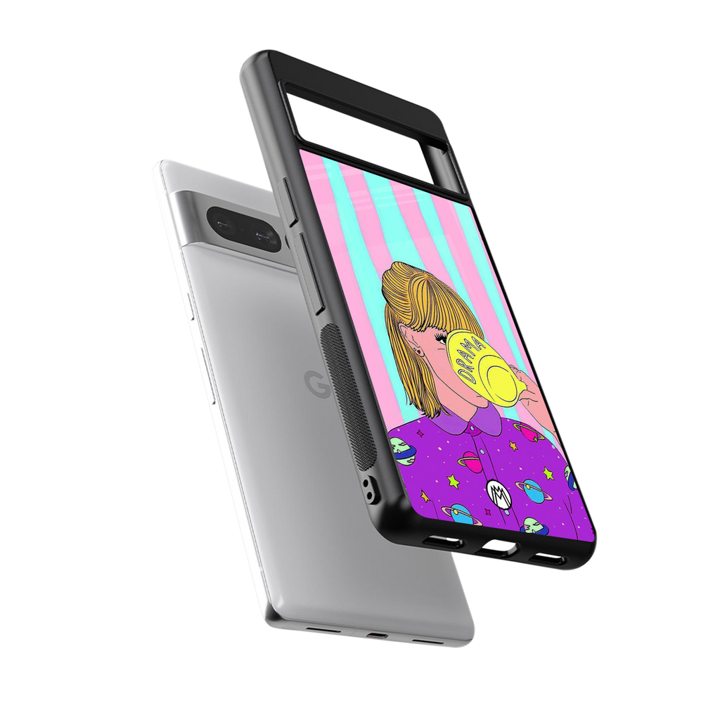 dramateacal girl back phone cover | glass case for google pixel 7 pro