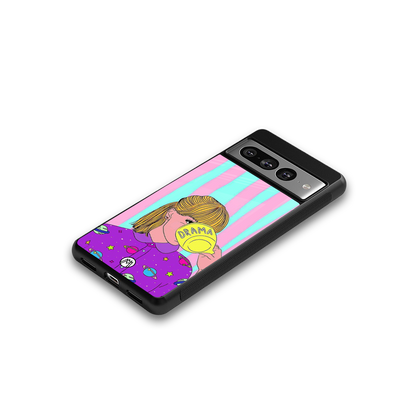 dramateacal girl back phone cover | glass case for google pixel 7 pro