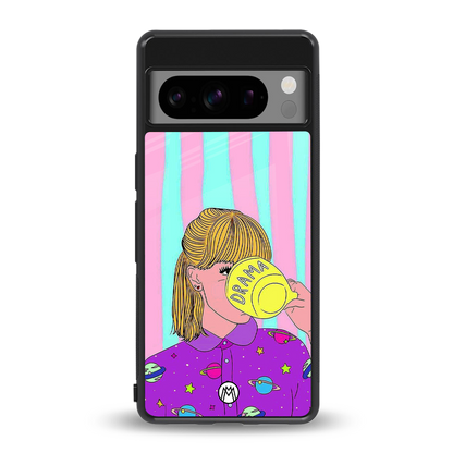 dramateacal girl back phone cover | glass case for google pixel 8 pro