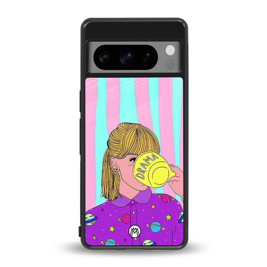 dramateacal girl back phone cover | glass case for google pixel 8 pro