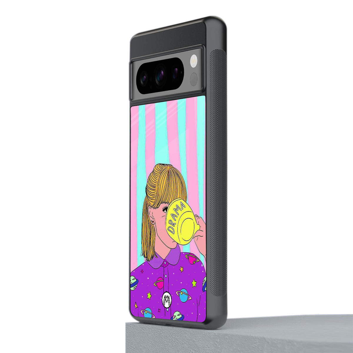 dramateacal girl back phone cover | glass case for google pixel 8 pro