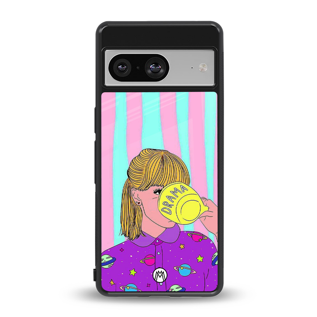 dramateacal girl back phone cover | glass case for Google Pixel 8