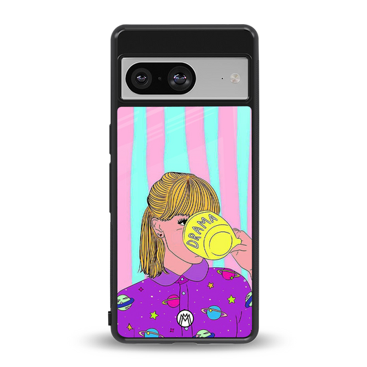 dramateacal girl back phone cover | glass case for Google Pixel 8