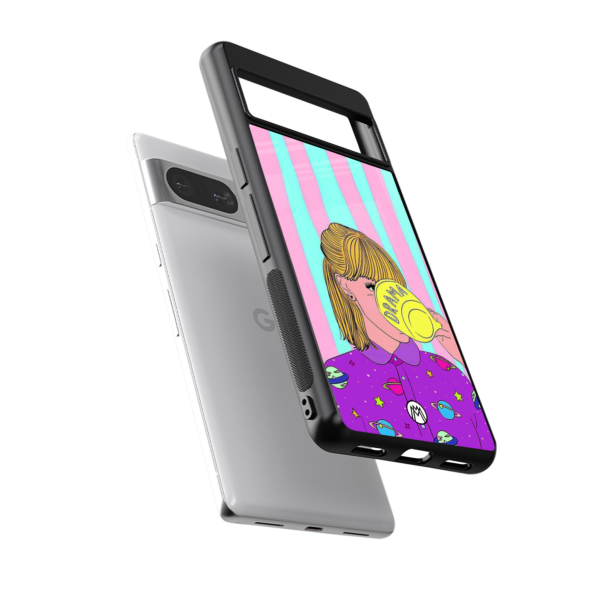 dramateacal girl back phone cover | glass case for Google Pixel 8