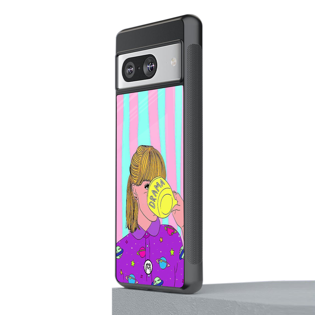 dramateacal girl back phone cover | glass case for Google Pixel 8