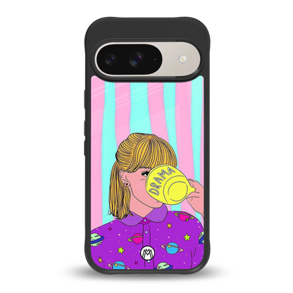 dramateacal girl back phone cover | glass case for google pixel 9