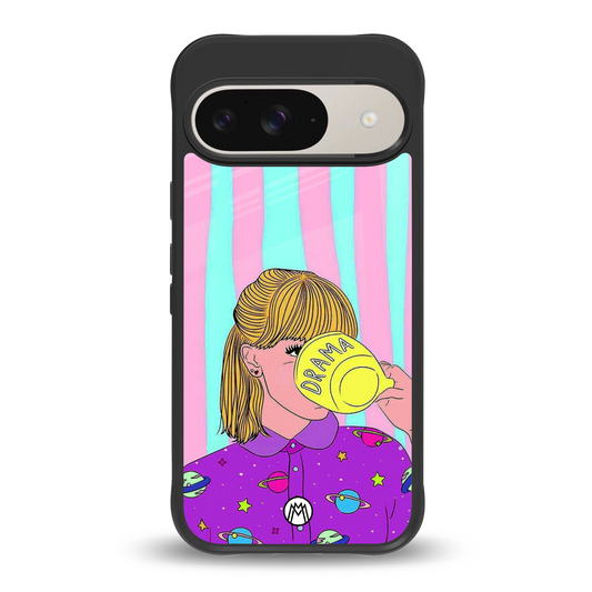dramateacal girl back phone cover | glass case for google pixel 9