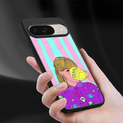 dramateacal girl back phone cover | glass case for google pixel 9