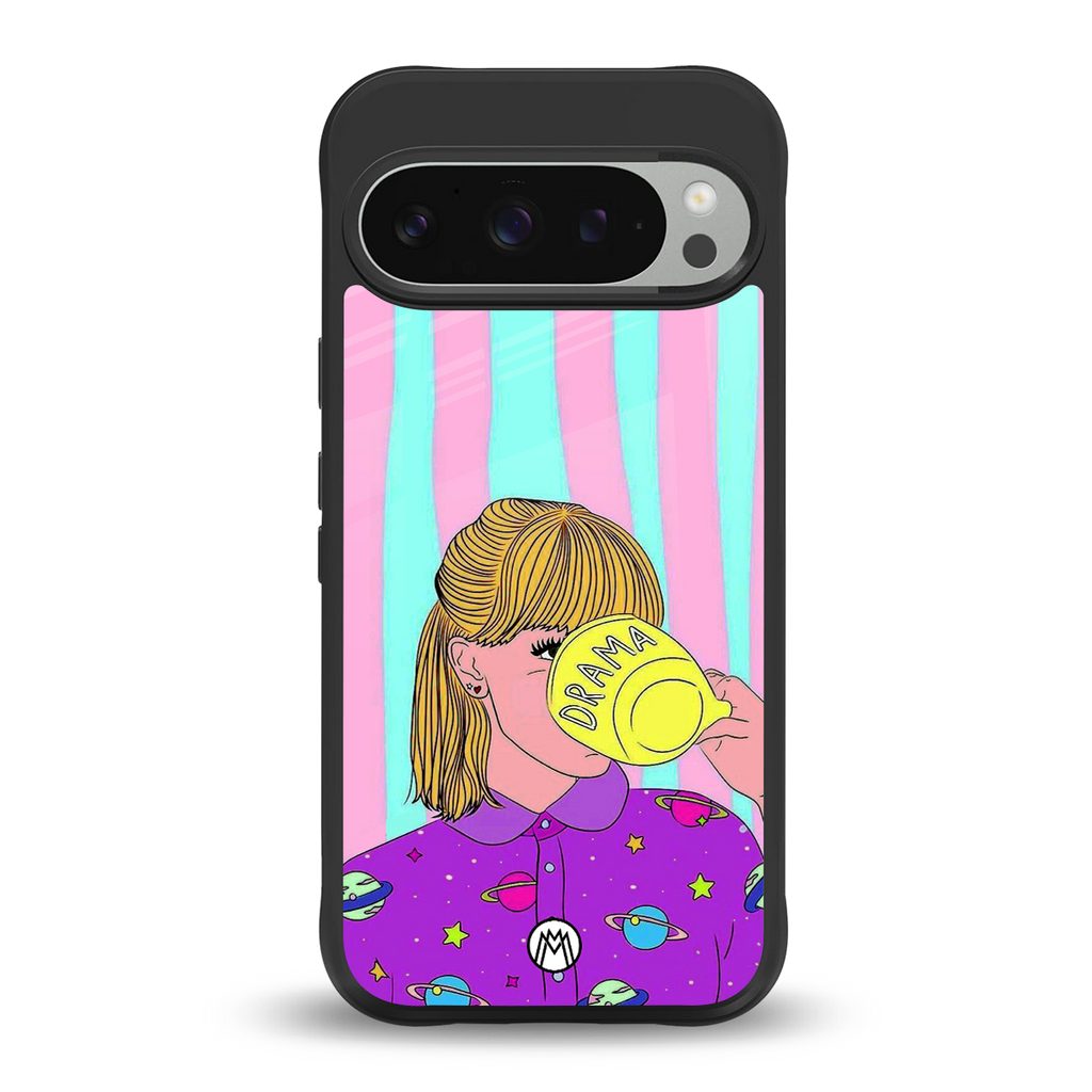 dramateacal girl back phone cover | glass case for google pixel 9 pro