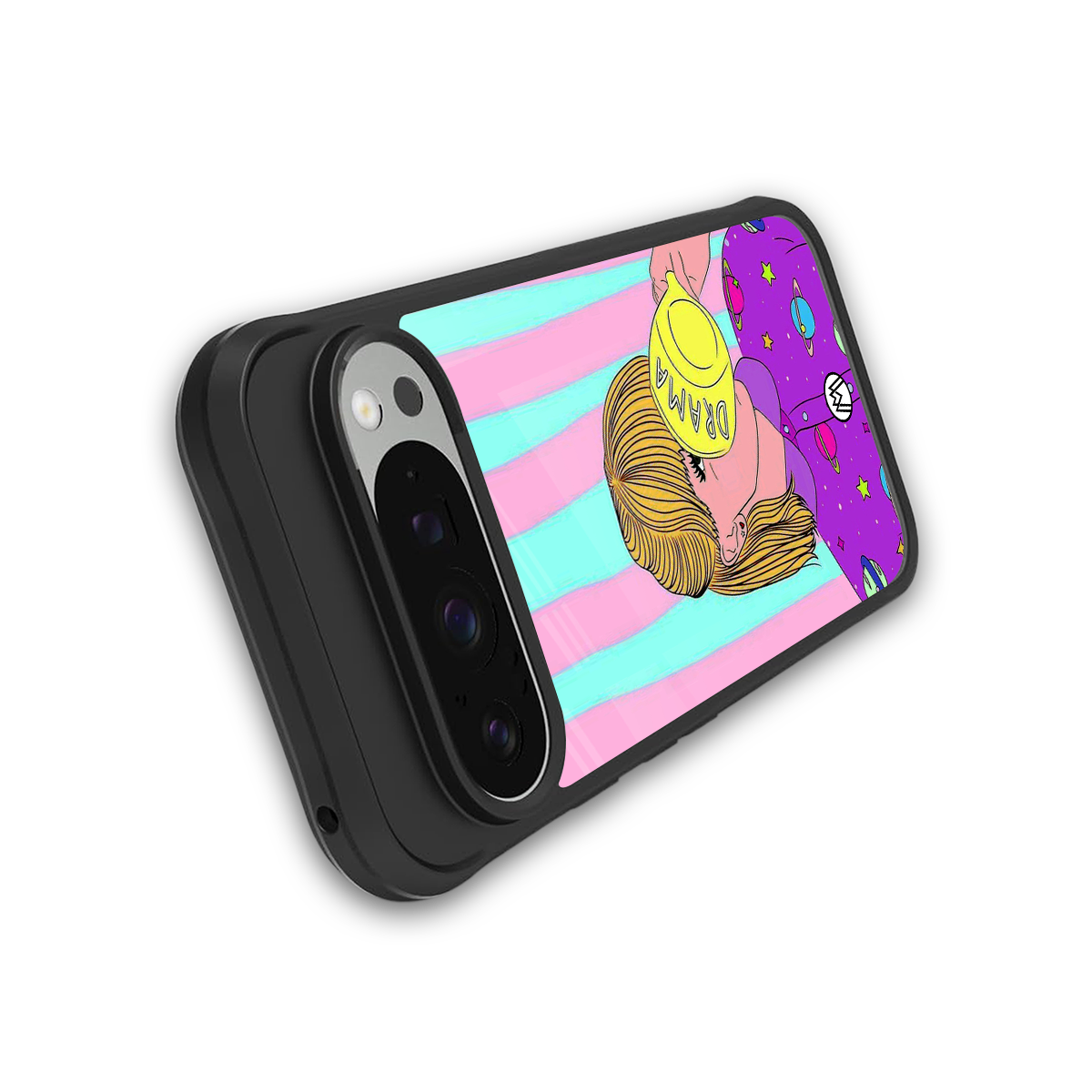 dramateacal girl back phone cover | glass case for google pixel 9 pro xl