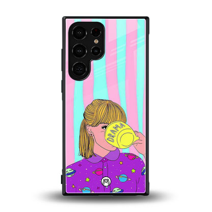 dramateacal girl back phone cover | glass case for samsung galaxy s24 ultra