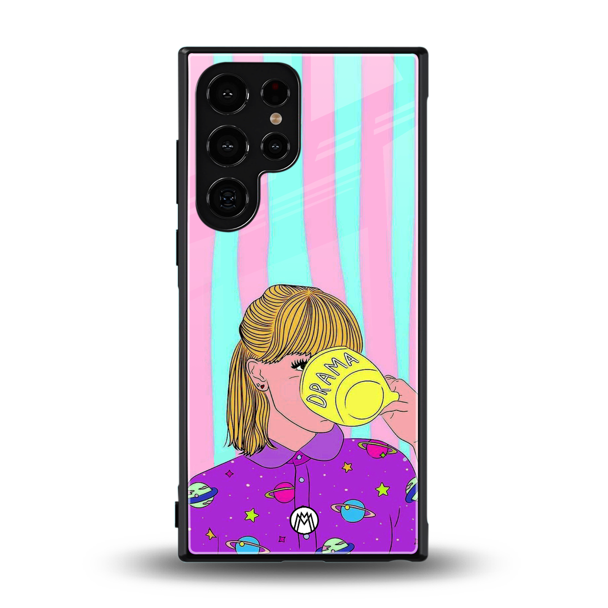dramateacal girl back phone cover | glass case for samsung galaxy s23 ultra