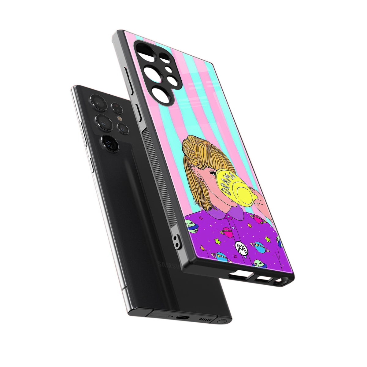 dramateacal girl back phone cover | glass case for samsung galaxy s23 ultra