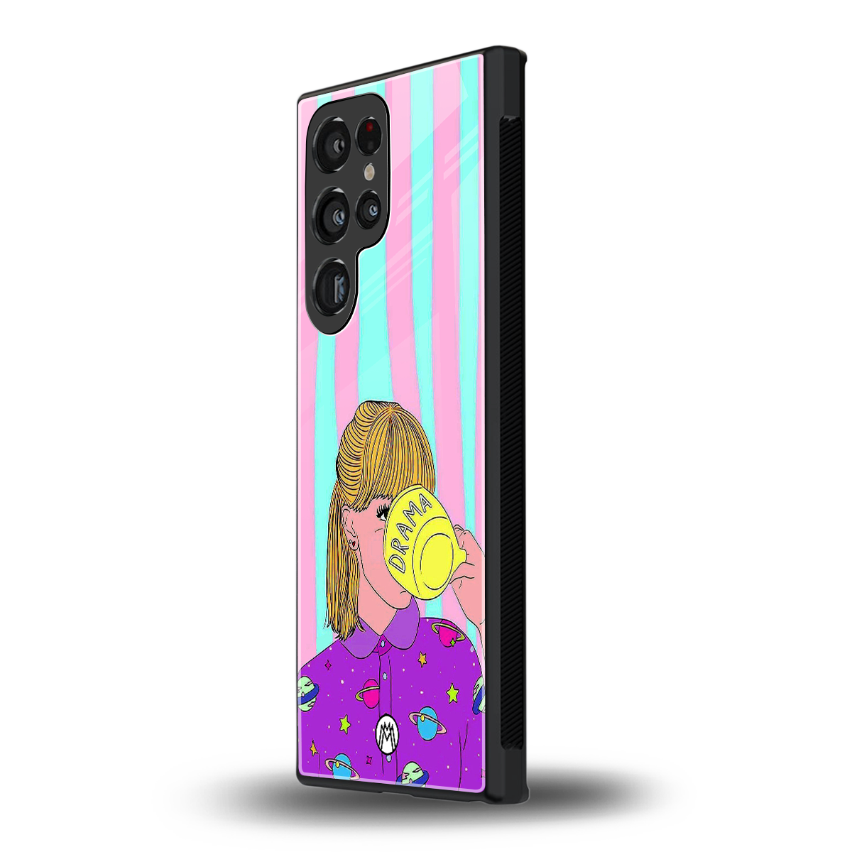 dramateacal girl back phone cover | glass case for samsung galaxy s23 ultra