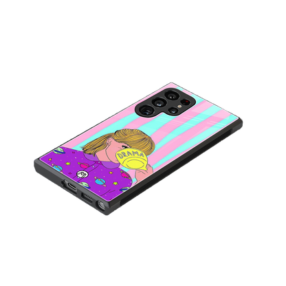 dramateacal girl back phone cover | glass case for samsung galaxy s24 ultra