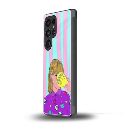 dramateacal girl back phone cover | glass case for samsung galaxy s25 ultra