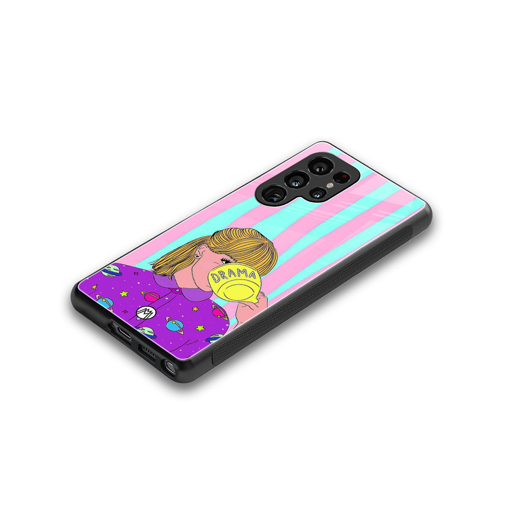 dramateacal girl back phone cover | glass case for samsung galaxy s25 ultra