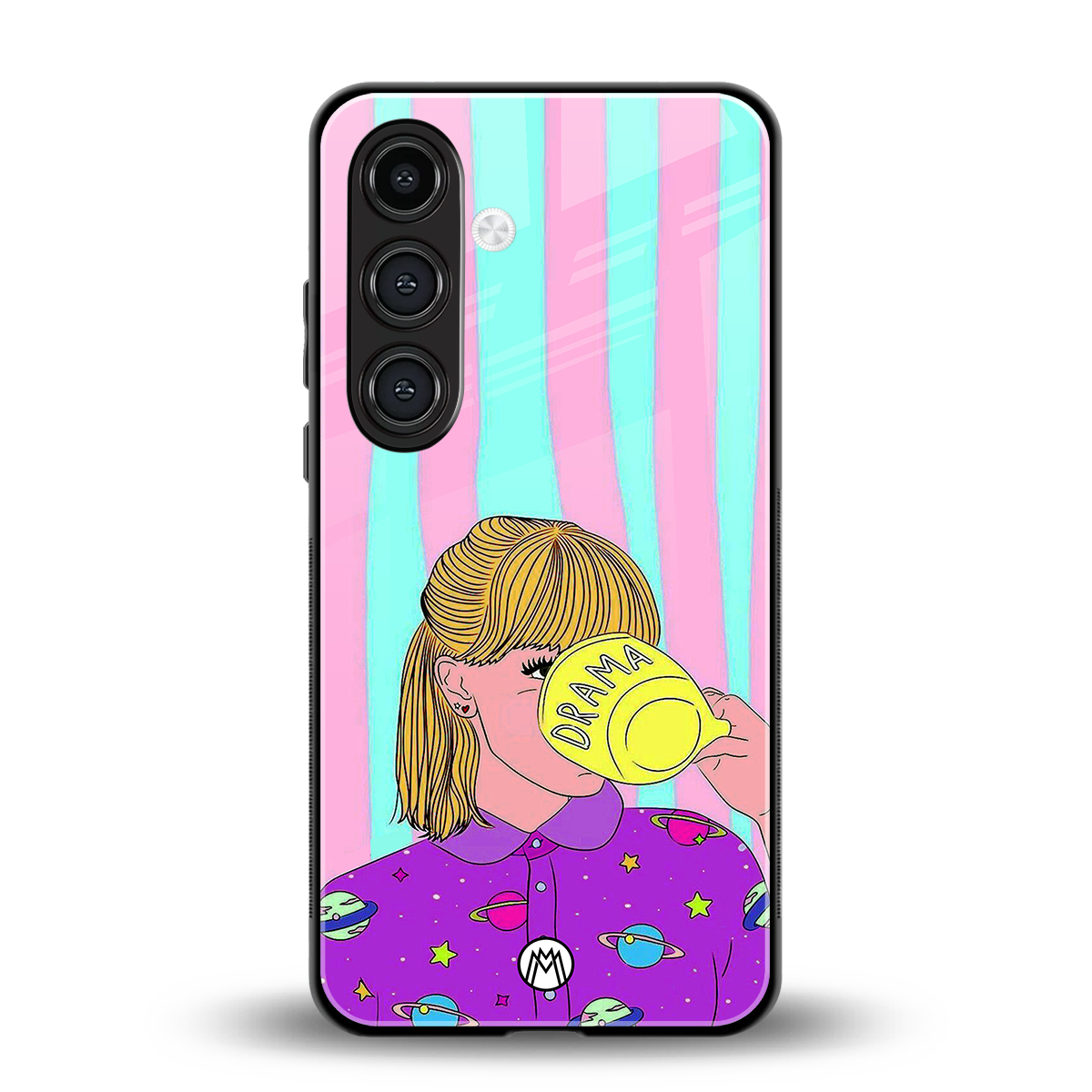 dramateacal girl back phone cover | glass case for samsung galaxy s24 plus