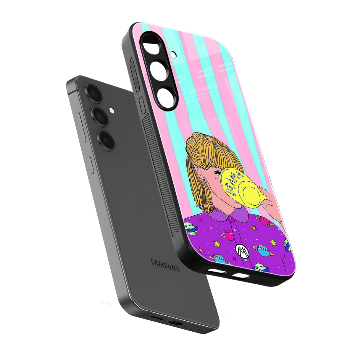 dramateacal girl back phone cover | glass case for samsung galaxy s24 plus