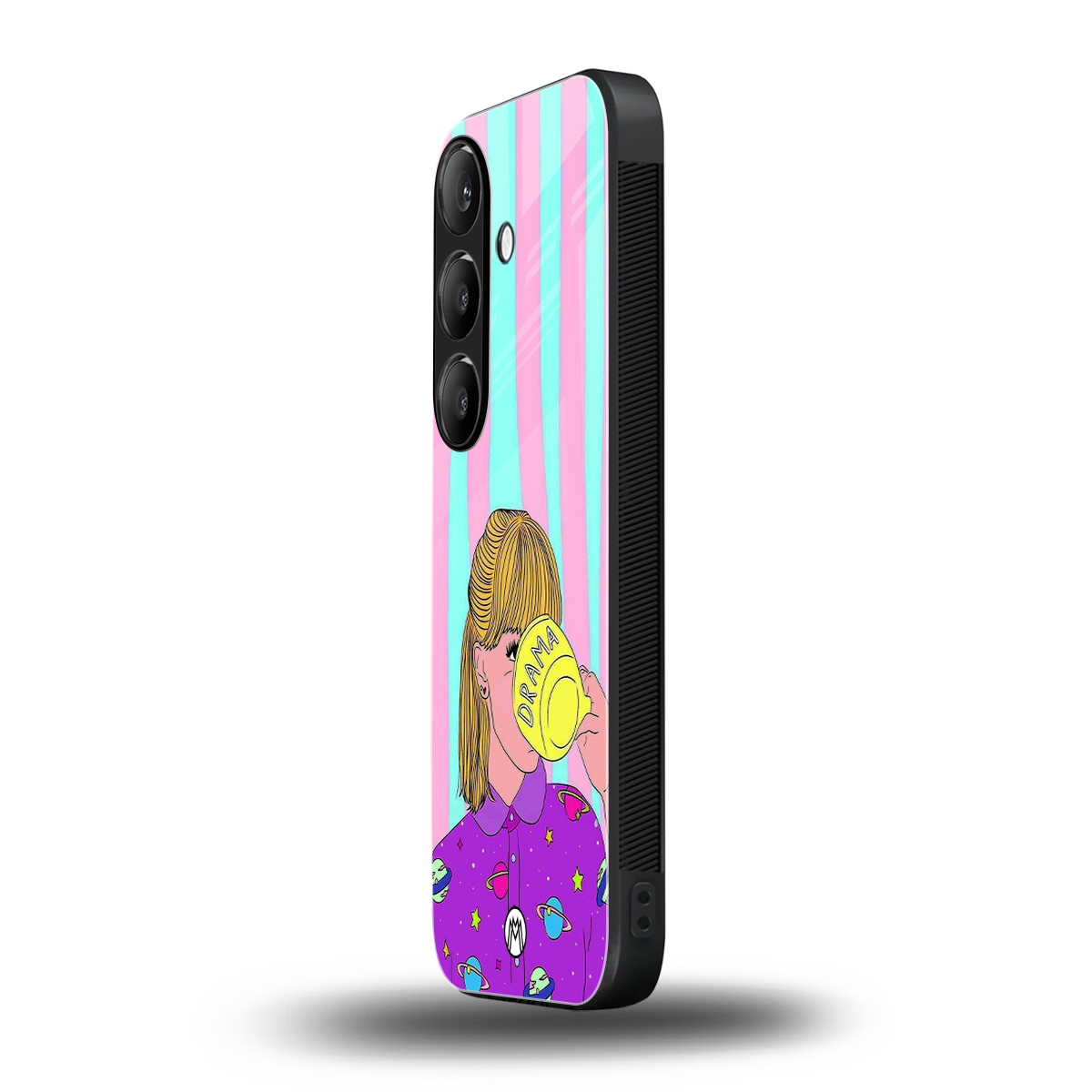 dramateacal girl back phone cover | glass case for samsung galaxy s24 fe