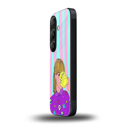 dramateacal girl back phone cover | glass case for samsung galaxy s24 plus