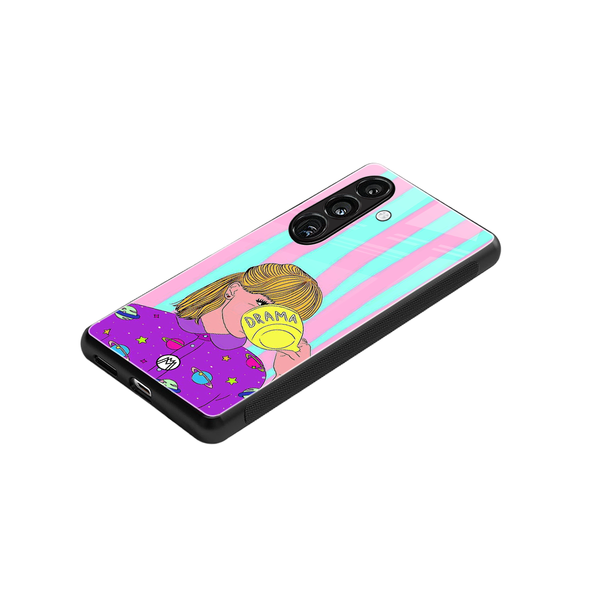 dramateacal girl back phone cover | glass case for samsung galaxy s24 plus