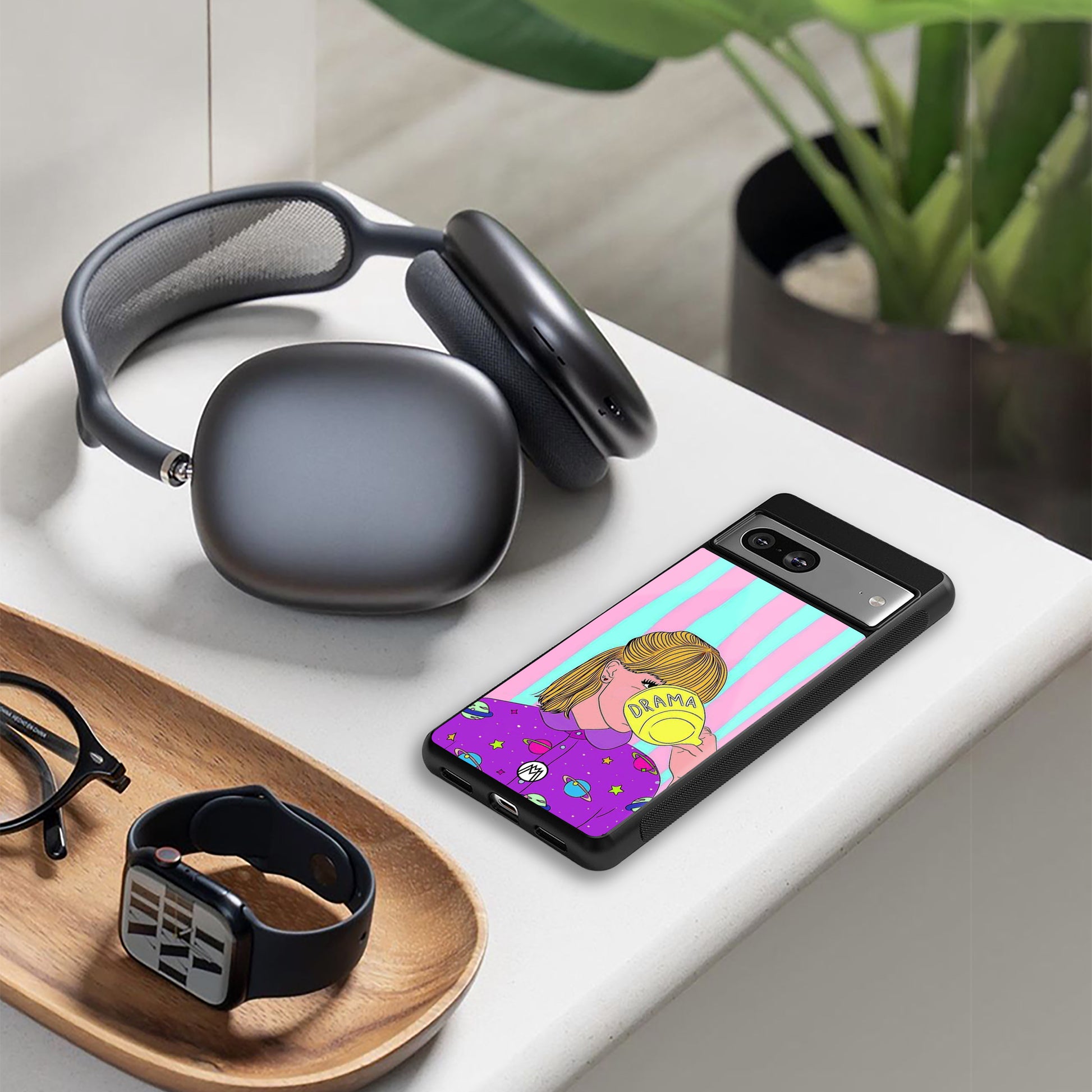 dramateacal girl back phone cover | glass case for google pixel 9 pro xl