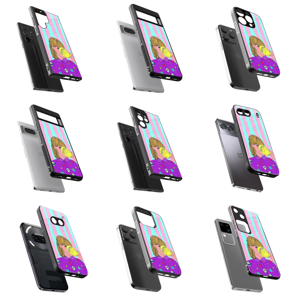 Durable Glass Back Mobile Case for iPhone, Samsung, OnePlus, Google Pixel, Redmi, Vivo, Oppo