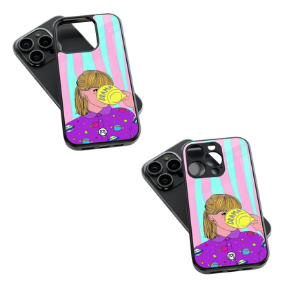 Trendy Glass Back Mobile Case for iPhone, Samsung, Redmi, OnePlus, Google Pixel, Motorola