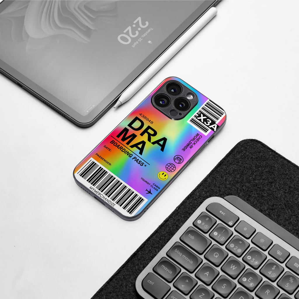 drama back phone cover | glass case for iphone 16 pro