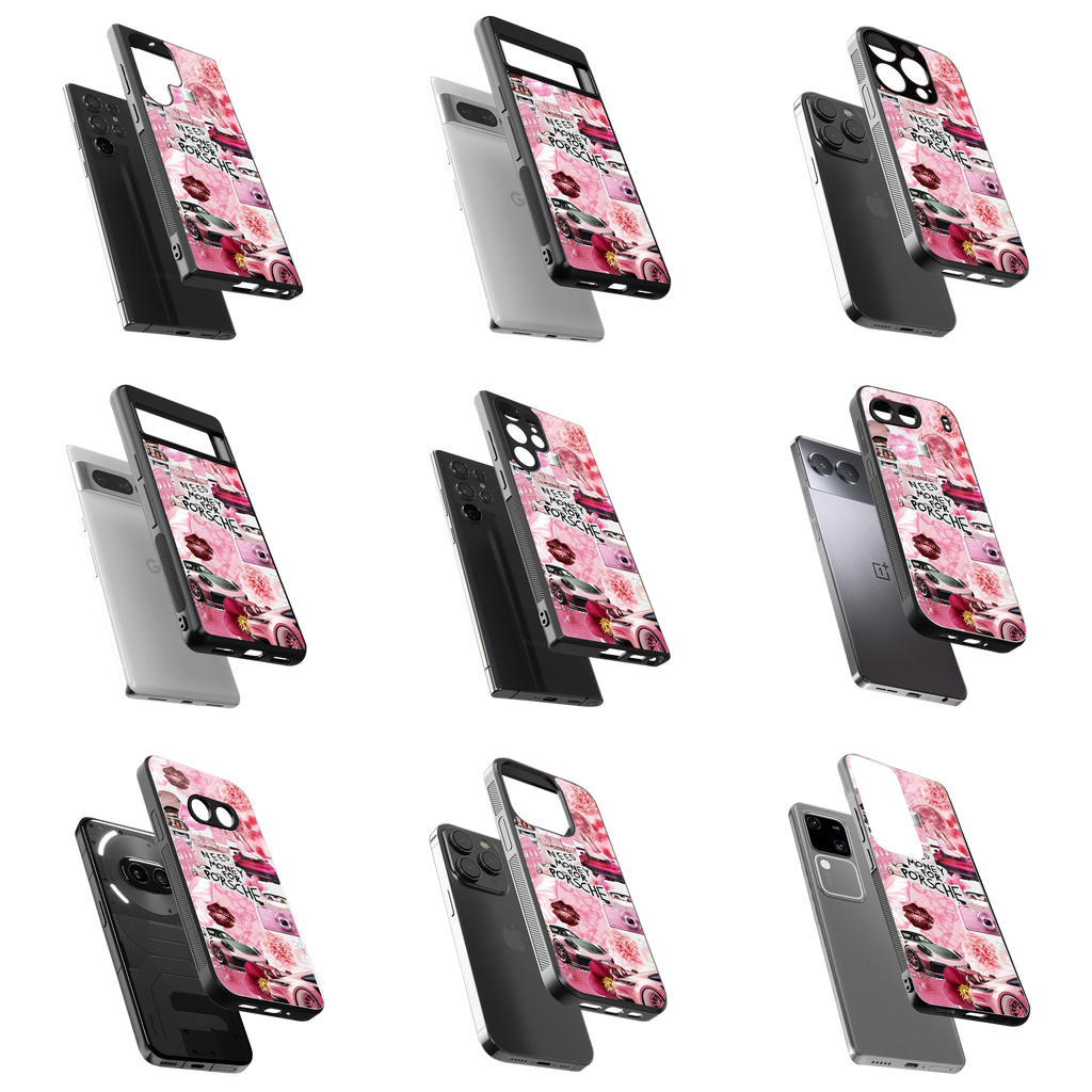 Durable Glass Back Mobile Case for iPhone, Samsung, OnePlus, Google Pixel, Redmi, Vivo, Oppo