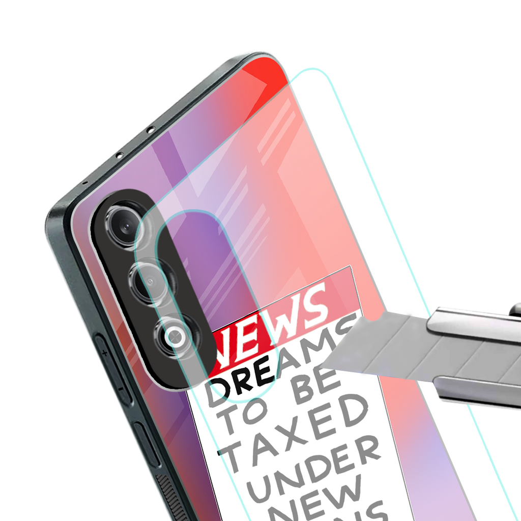 dreams to be taxed back phone cover | glass case for oneplus nord ce 4