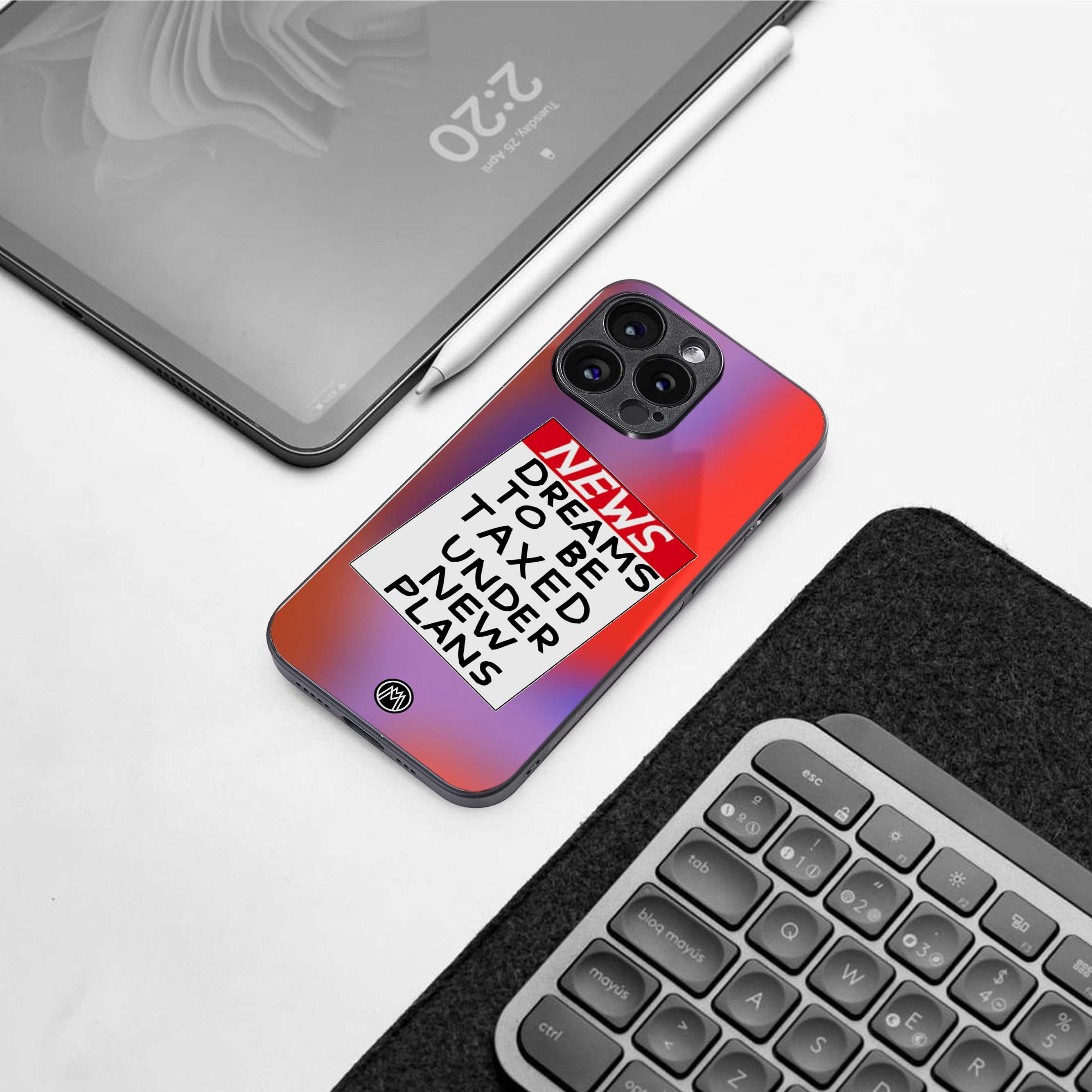 dreams to be taxed back phone cover | glass case for iphone 14 pro max