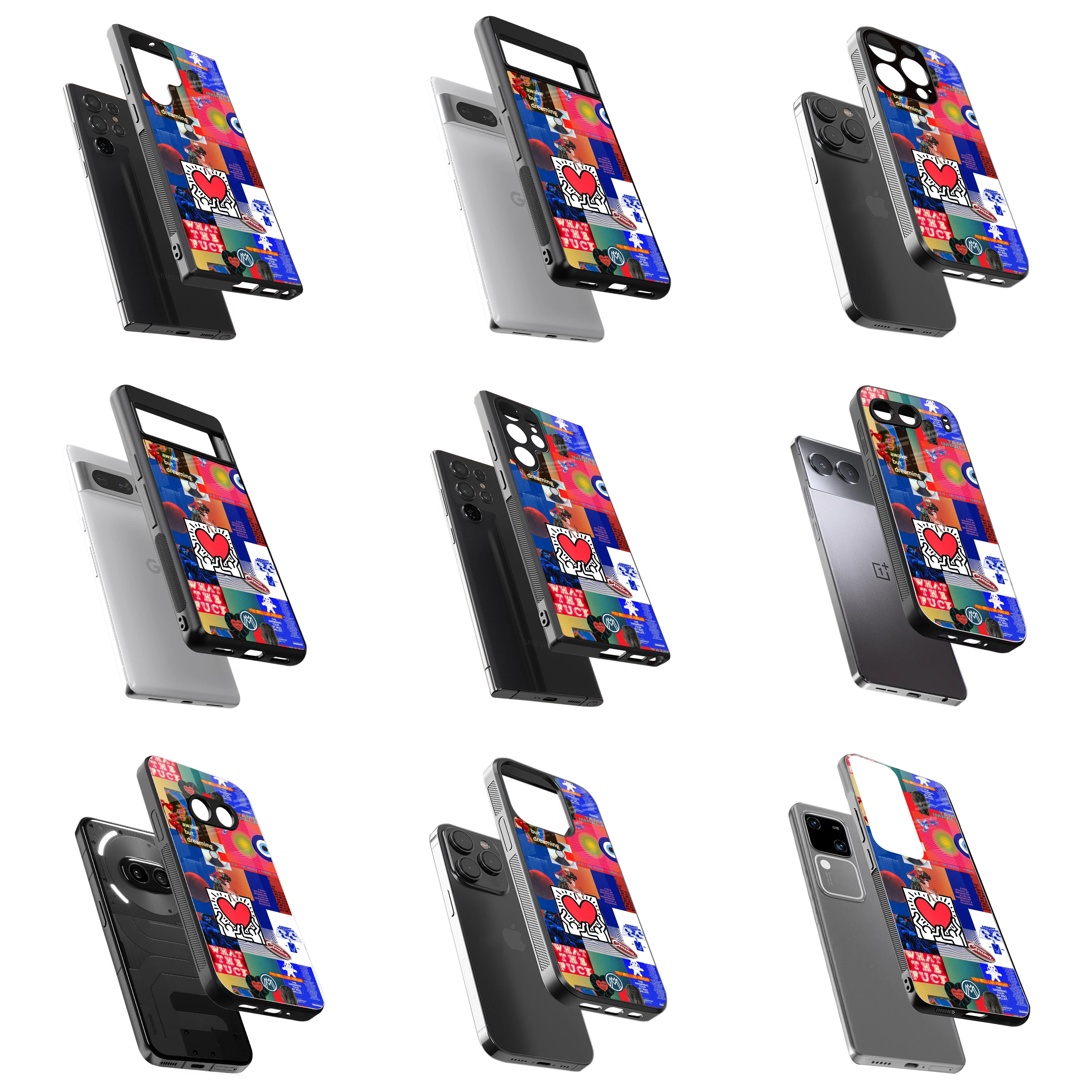 Durable Glass Back Mobile Case for iPhone, Samsung, OnePlus, Google Pixel, Redmi, Vivo, Oppo