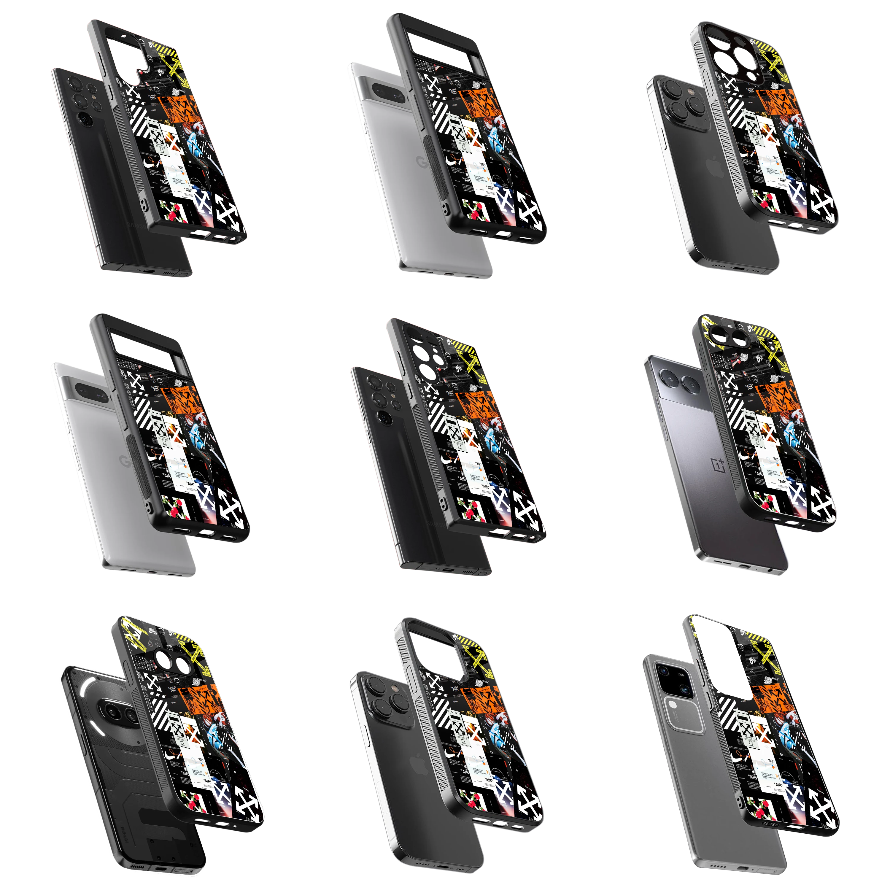 Durable Glass Back Mobile Case for iPhone, Samsung, OnePlus, Google Pixel, Redmi, Vivo, Oppo