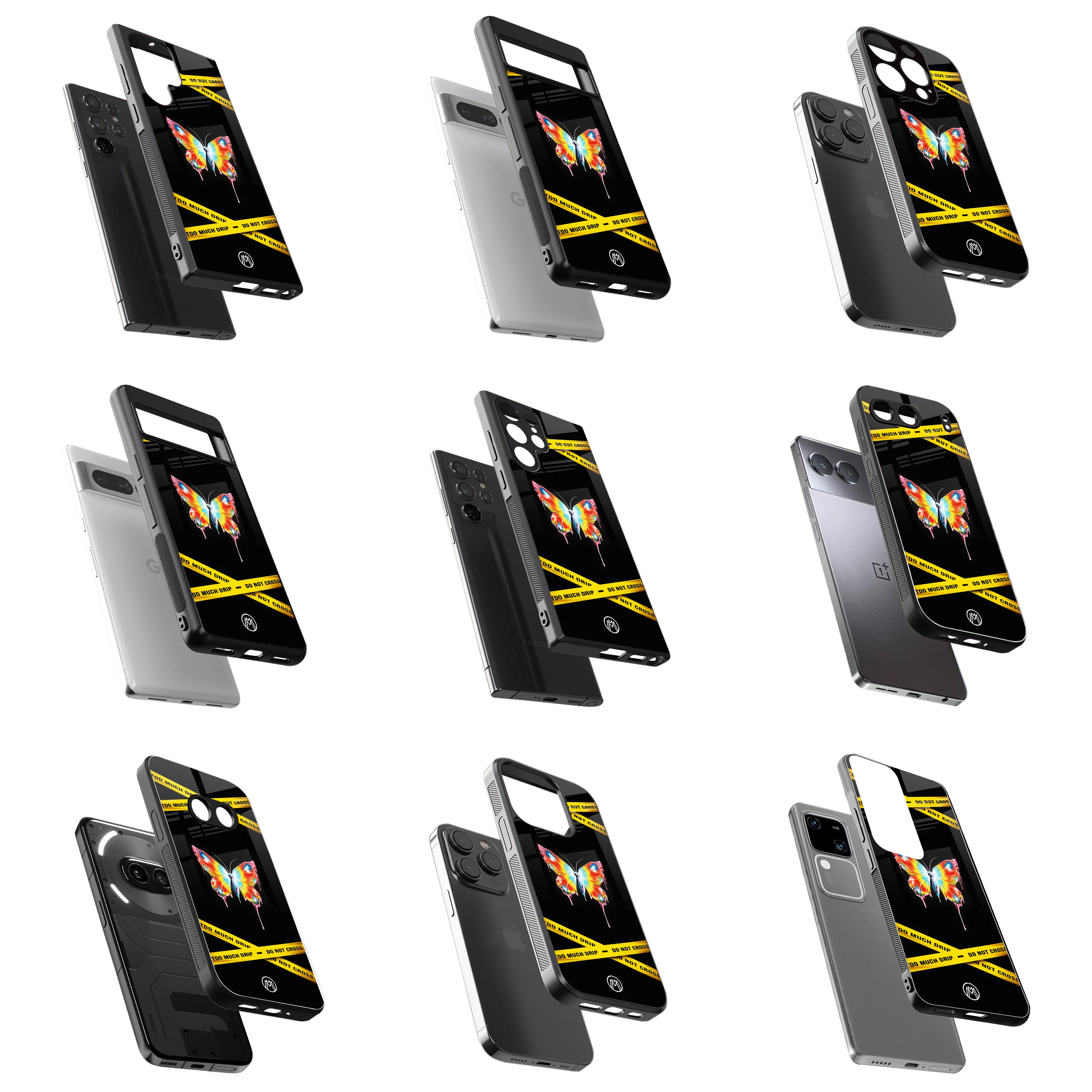 Durable Glass Back Mobile Case for iPhone, Samsung, OnePlus, Google Pixel, Redmi, Vivo, Oppo