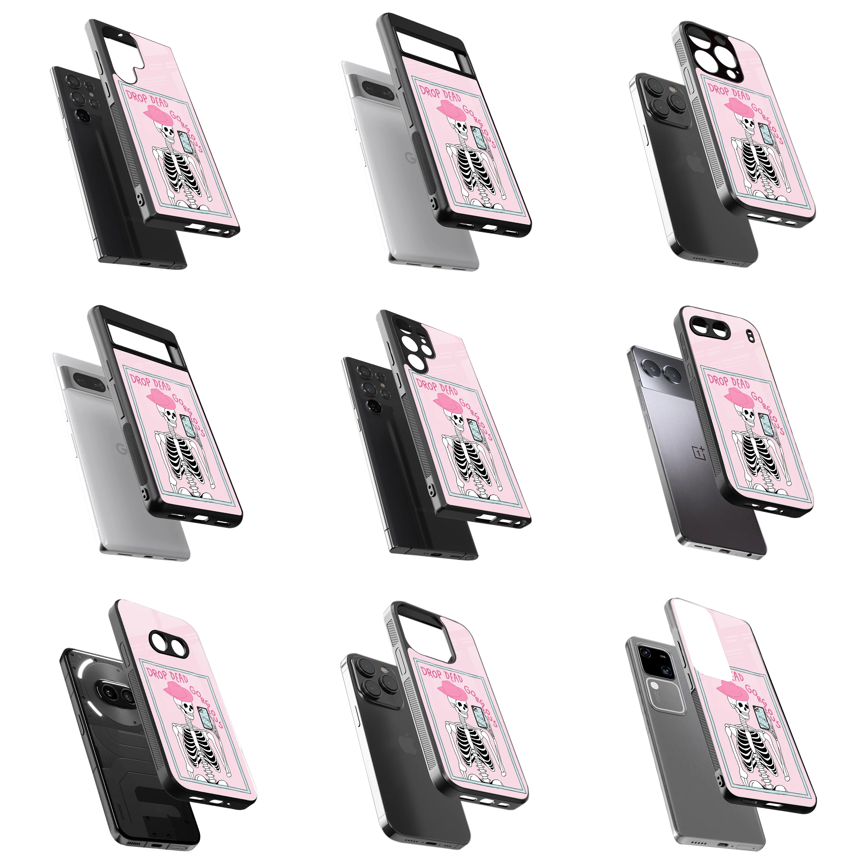 Durable Glass Back Mobile Case for iPhone, Samsung, OnePlus, Google Pixel, Redmi, Vivo, Oppo