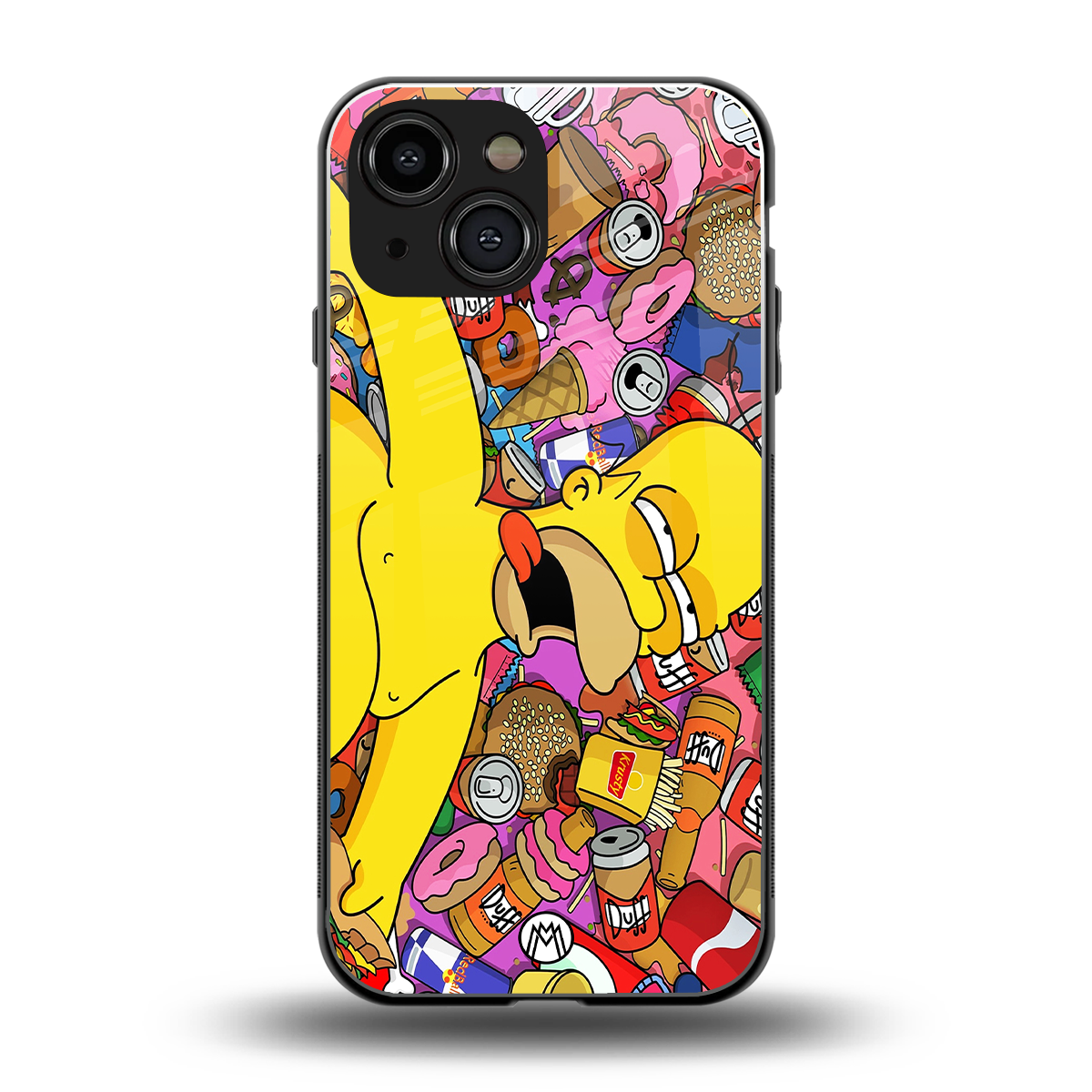drunk homer simpsons back phone cover | glass case for iphone 13 mini
