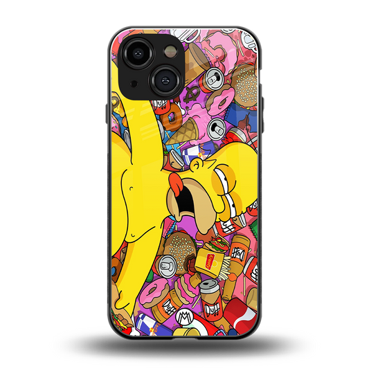 drunk homer simpsons back phone cover | glass case for iphone 13 mini