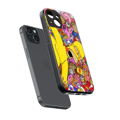 drunk homer simpsons back phone cover | glass case for iphone 13 mini