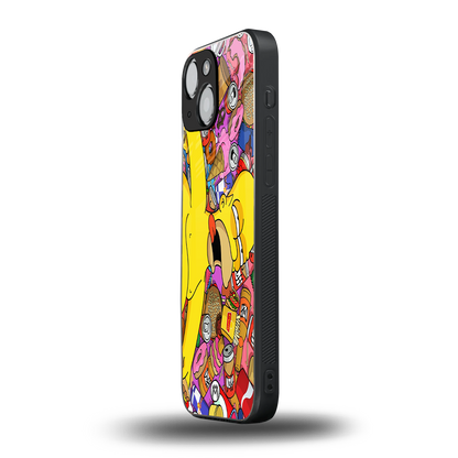 drunk homer simpsons back phone cover | glass case for iphone 13 mini