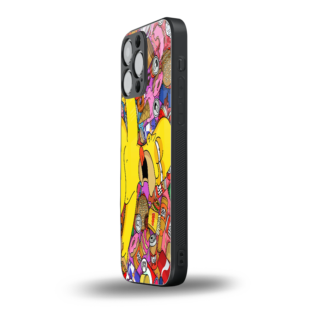 drunk homer simpsons back phone cover | glass case for iphone 13 pro max