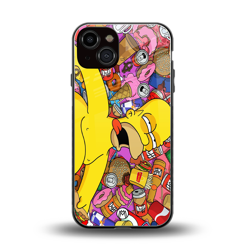 drunk homer simpsons back phone cover | glass case for iphone 13
