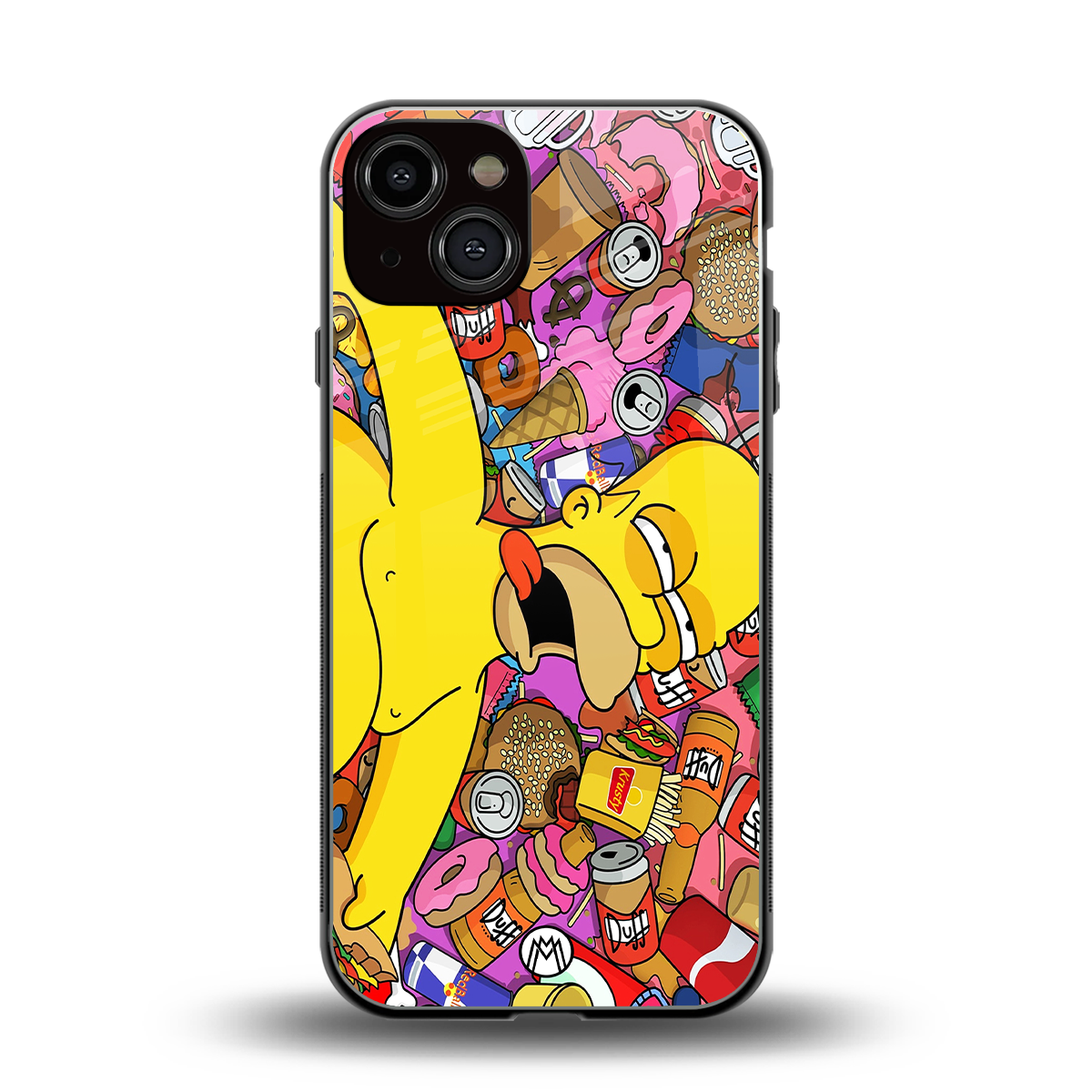drunk homer simpsons back phone cover | glass case for iphone 13