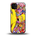 drunk homer simpsons back phone cover | glass case for iphone 15 plus