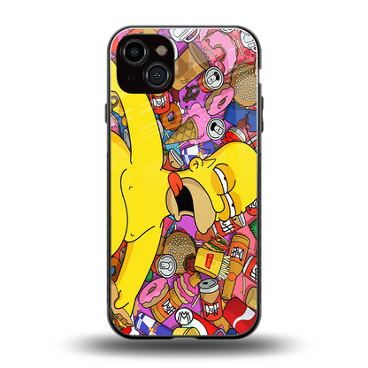drunk homer simpsons back phone cover | glass case for iphone 14 plus